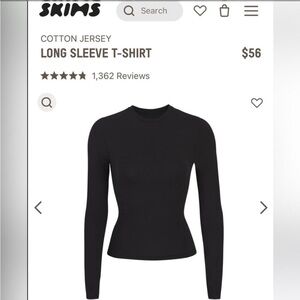 Skims cotton jersey long sleeve t shirt